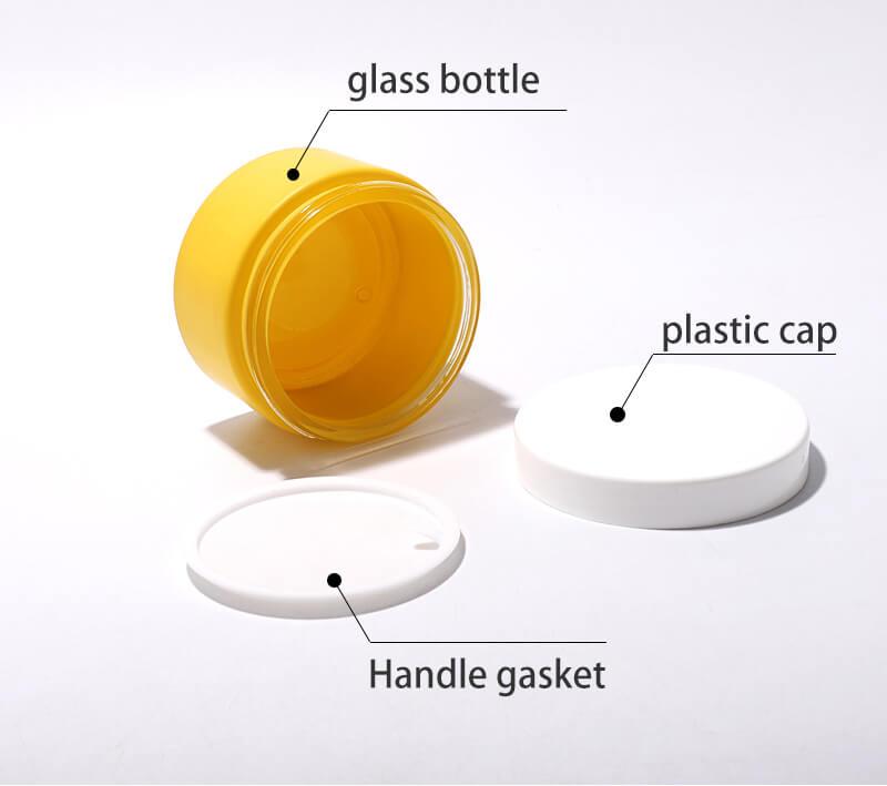 200g glass jar with plastic cap and gasket