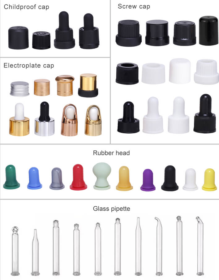 Frosted black glass dropper bottle