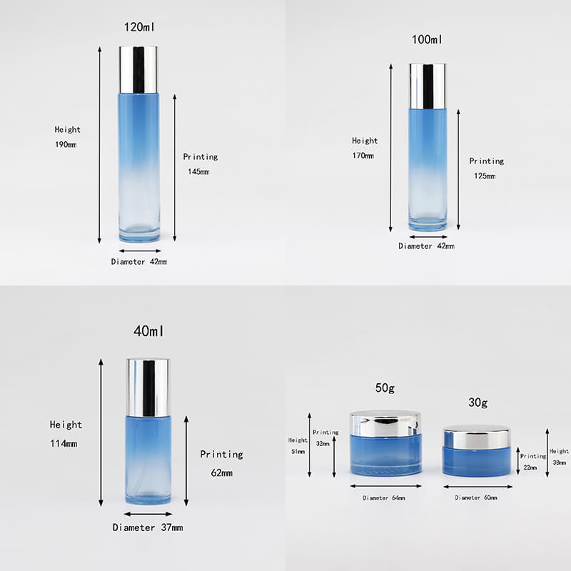 Custom color clear blue glass bottle jar line