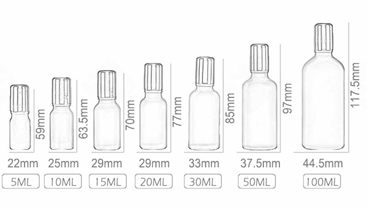 Stock wholesale multi-capacity roll on bottles