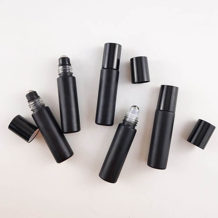 matte black glass roller ball bottles for serum oil 