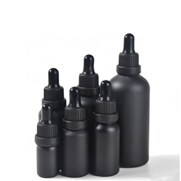 matte black glass dropper bottle 