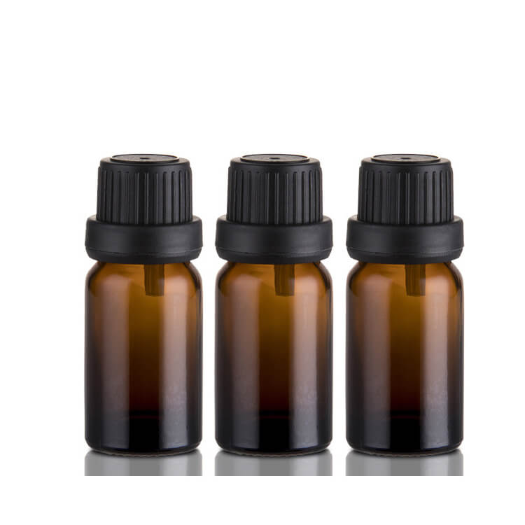 Amber essential oil glass bottle 