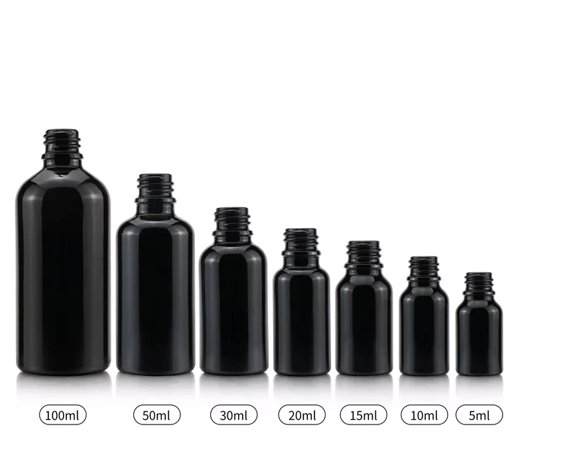China manufacture Matte black glass bottle 