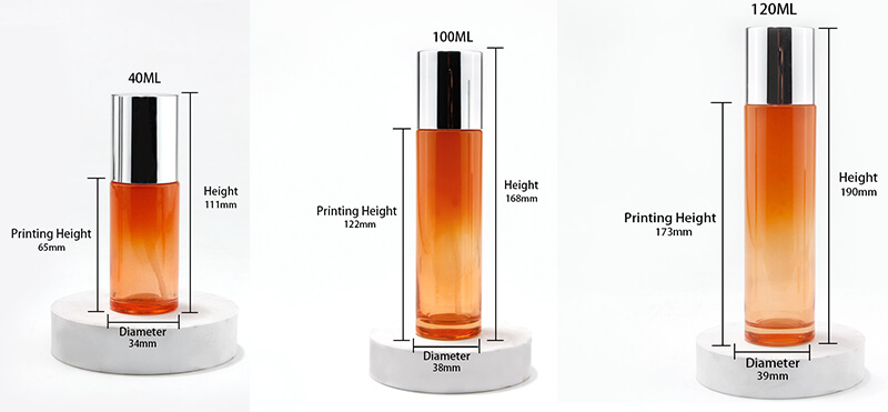 Flacons en verre de 40 ml 100 ml 120 ml