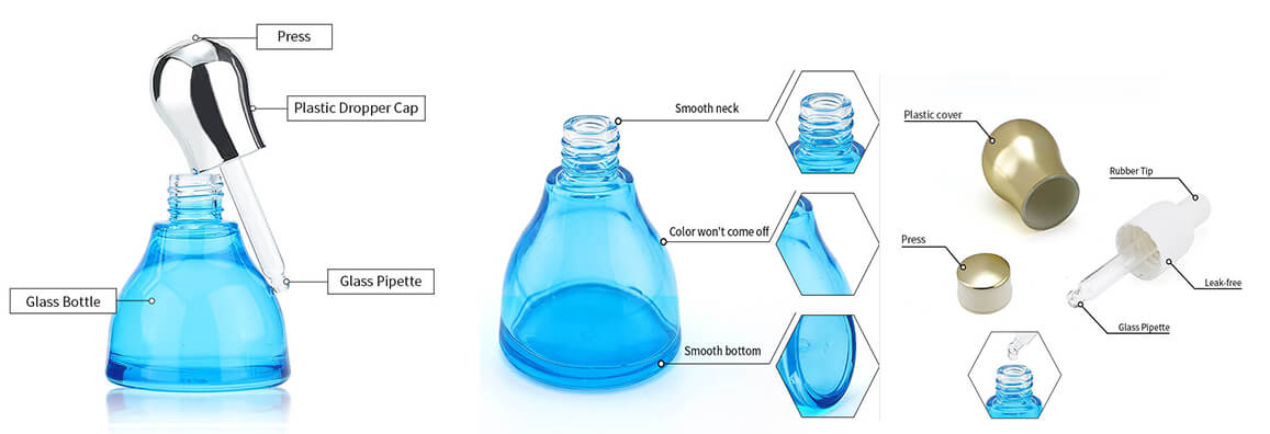 Customized glass dropper bottle 
