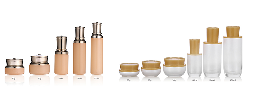 Hot selling cosmetic glass bottle set 