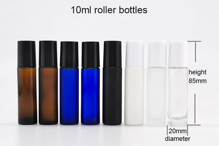 stock frosted amber blue black white clear roller ball bottle