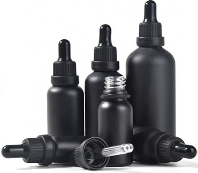 wholesale matte black glass dropper bottle 