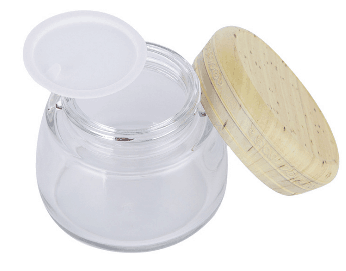 customized design cream glass jar