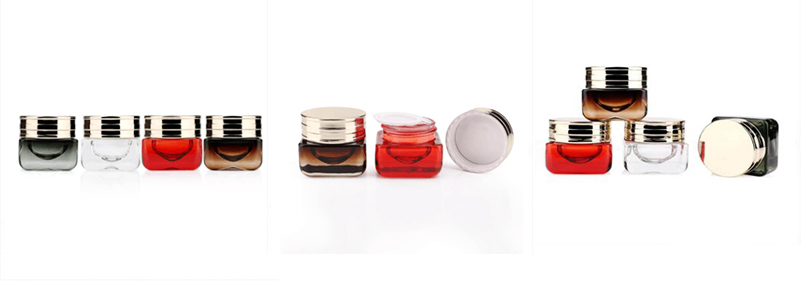luxury square glass cream jar