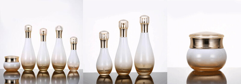 Luxury cosmetic glass bottle set