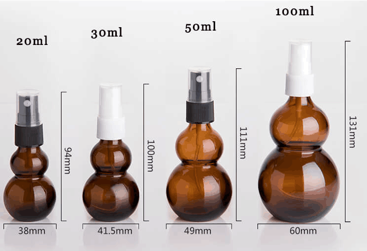 Empty essential oil glass bottle