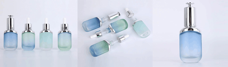 Frosted clear glass dropper bottle