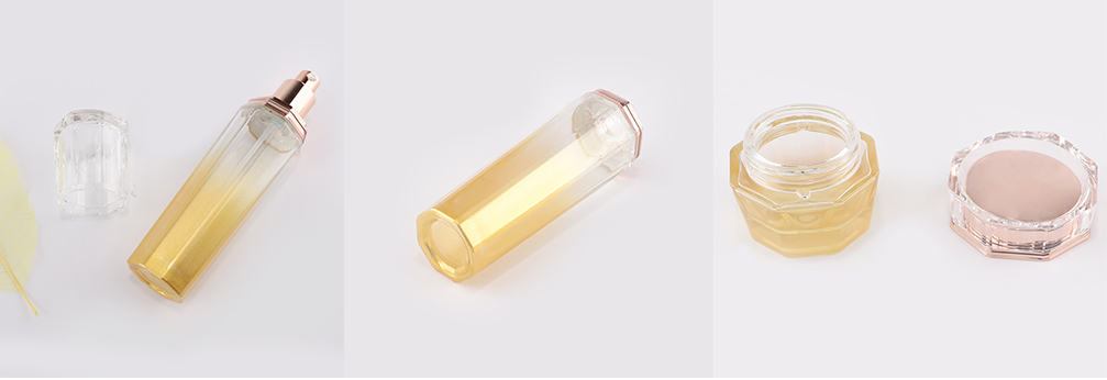Glass bottle set for skincare packaging 
