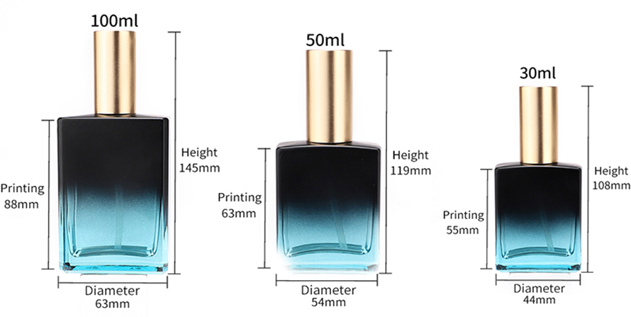 30ml 50ml 100ml square perfume bottle 