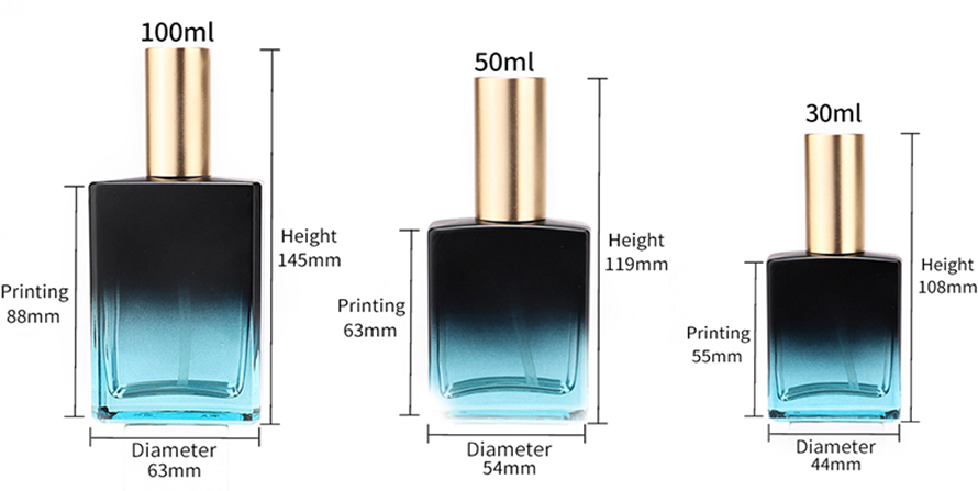 30ml 50ml 100ml square bottle 