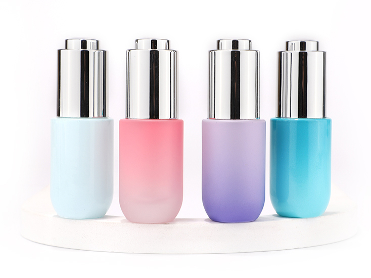 Gradient color glass dropper bottle 