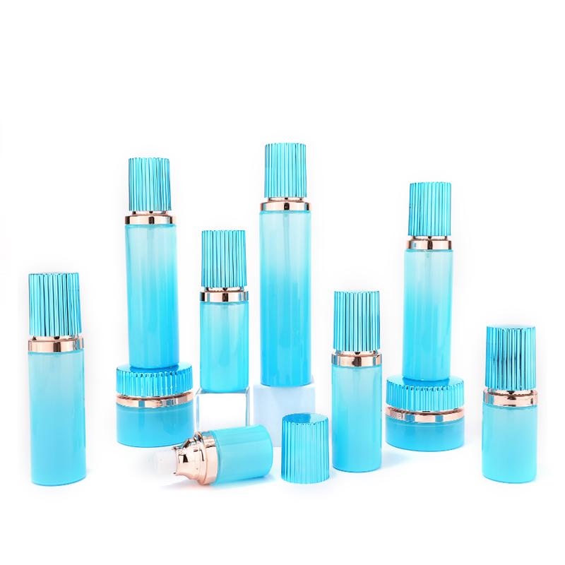 Gradient blue cosmetic bottle set 