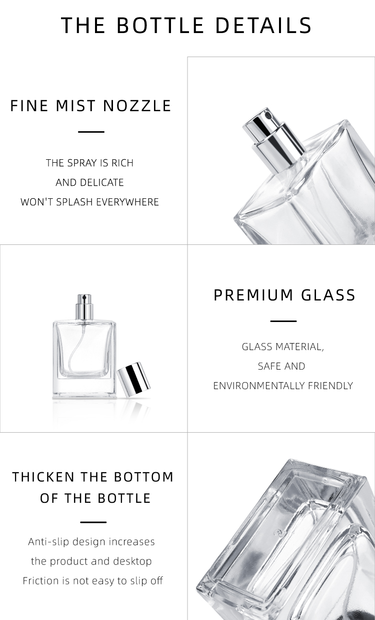 Fine mist spray glass perfume bottle 