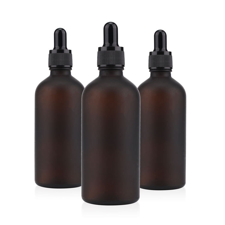 100ml frosted amber glass bottle 