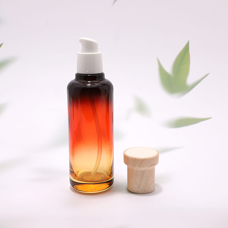 Glass serum oil bottle with pump 