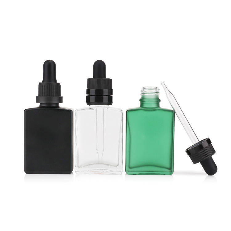 30ml matte black green clear bottle 