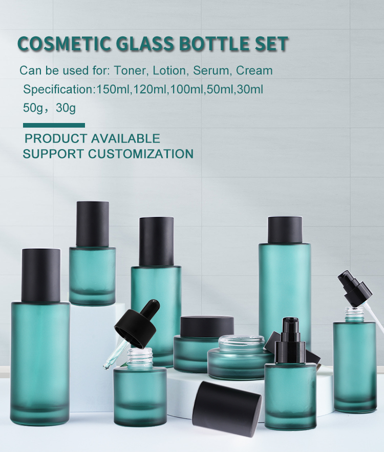 Wholesale cosmetic glass bottle set 