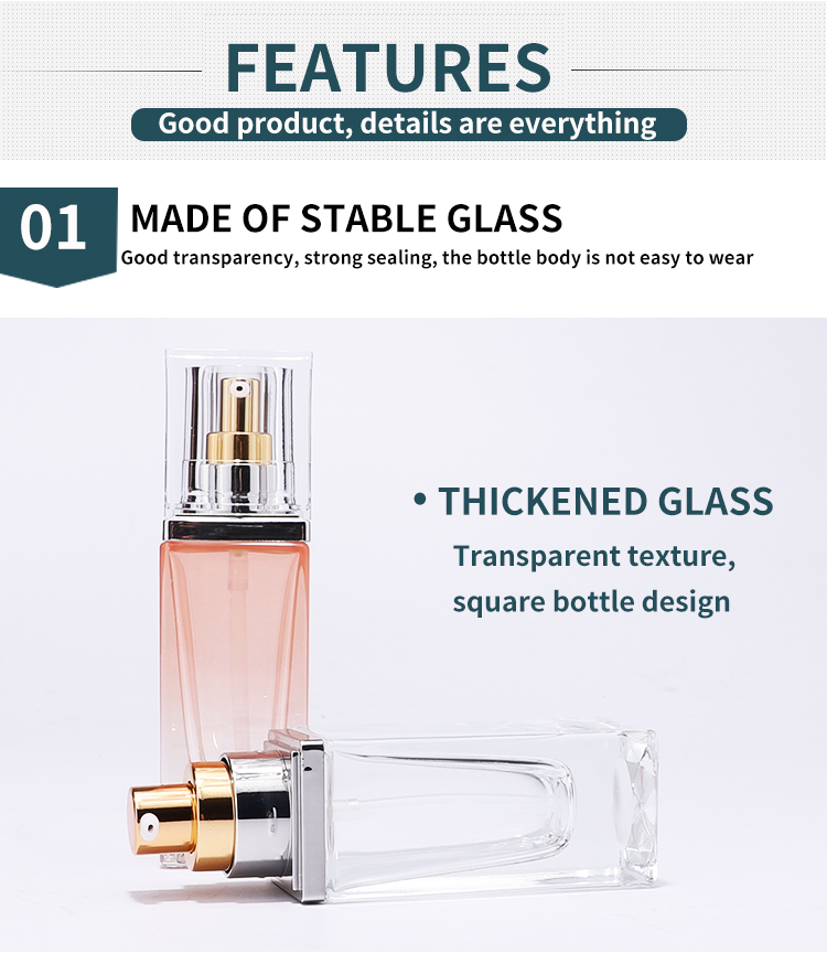 square clear glass bottle 