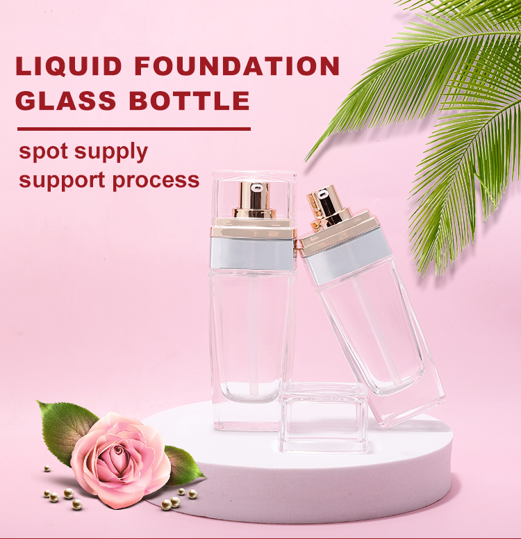 New design glass bottle with lotion pump 