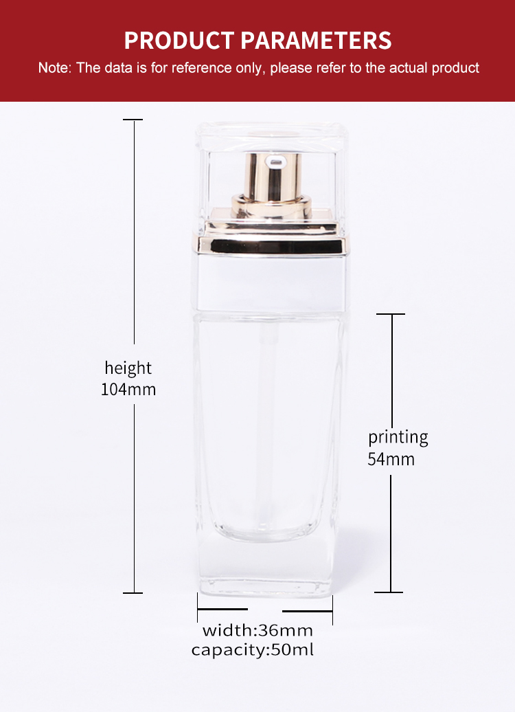 cosmetic glass bottle for foundation packaging 