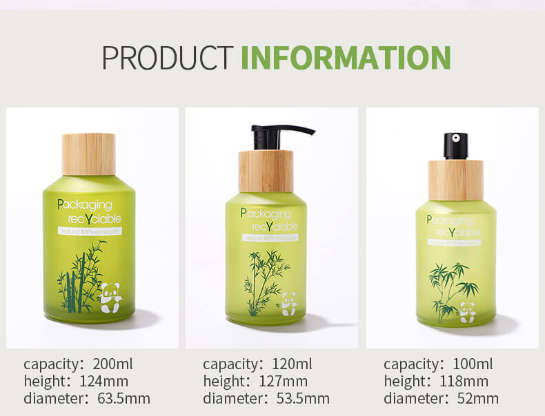 High quality frosted green glass bottle set 