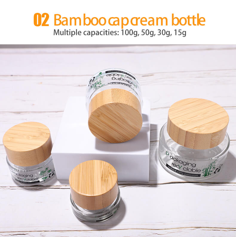 Bamboo cover glass bottle set packing