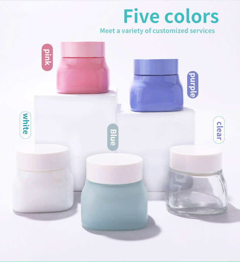 New design customized color glass jar packing
