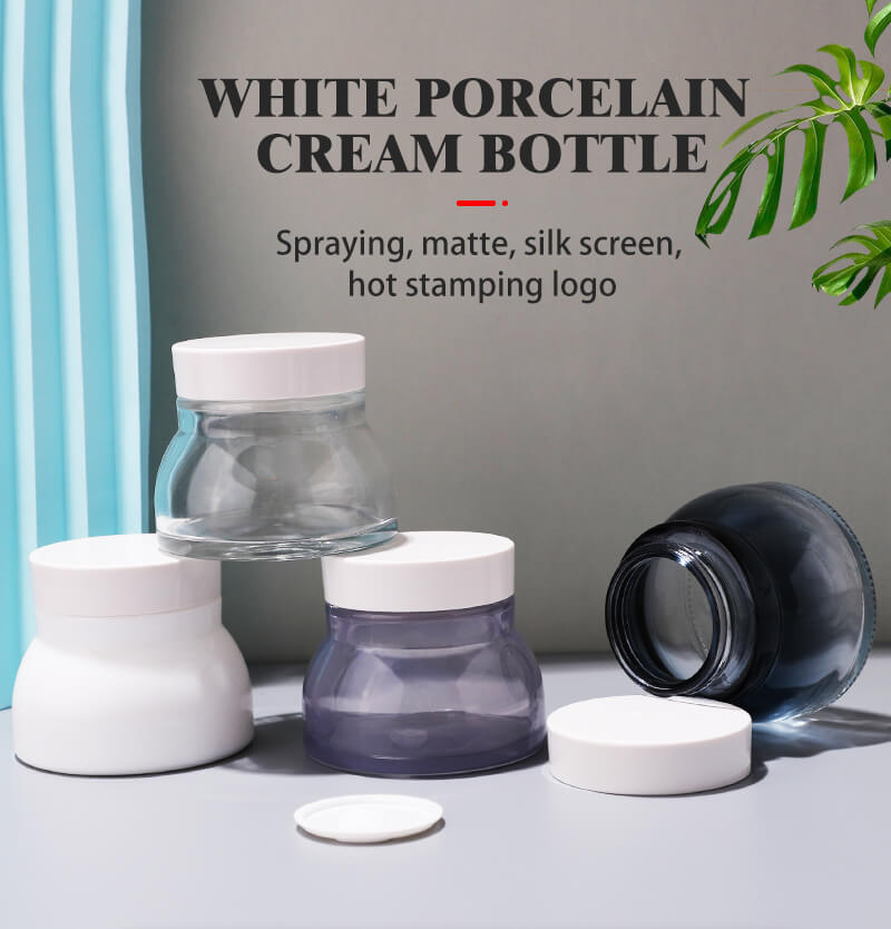 Wholesale new design cream glass jar 