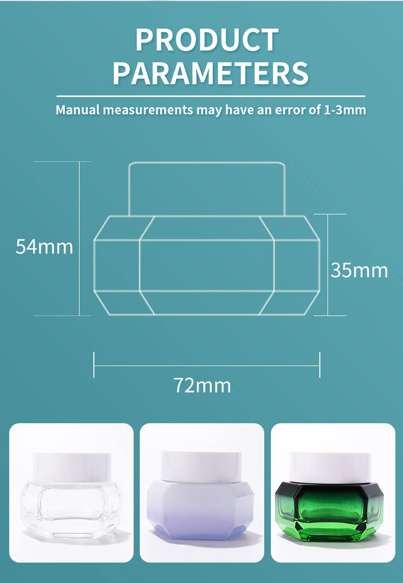 cream glass jar for cosmetic packaging 