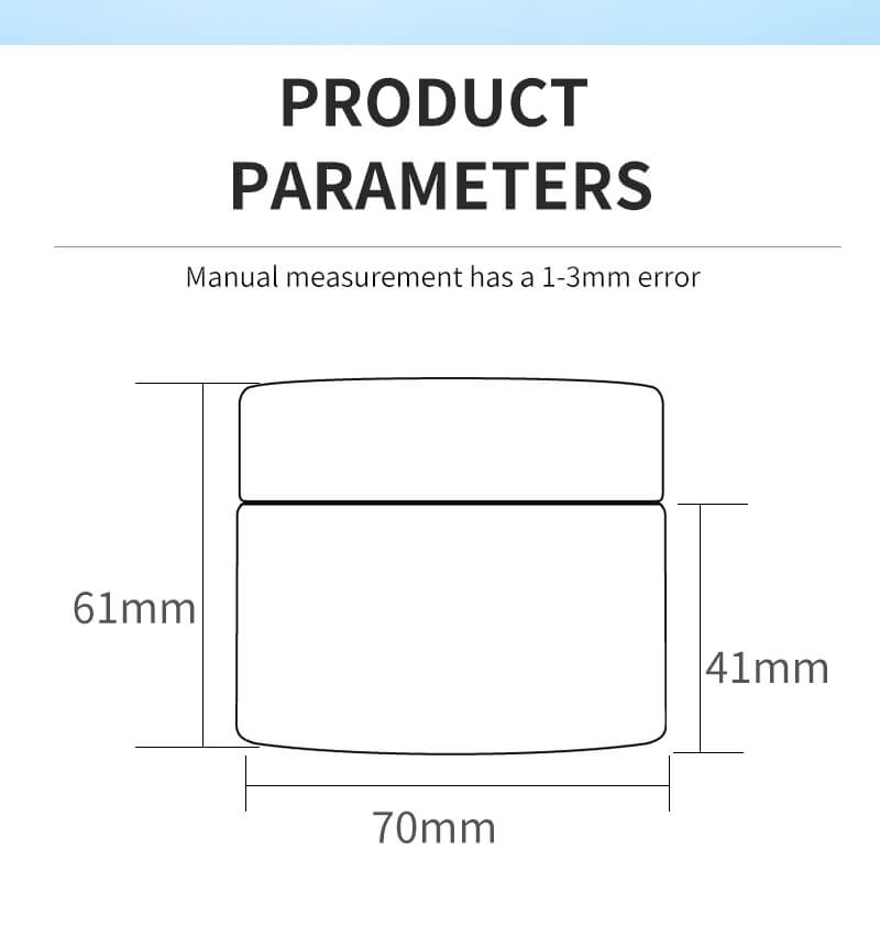 Dimension for glass jar packing