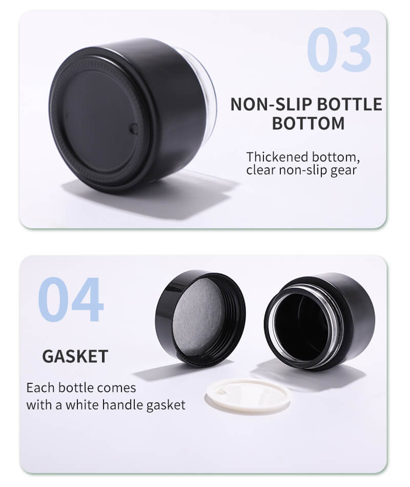 Luxury empty glass jar packing with gasket