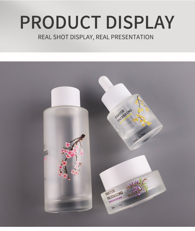Eco friendly skin glass bottle set supplier