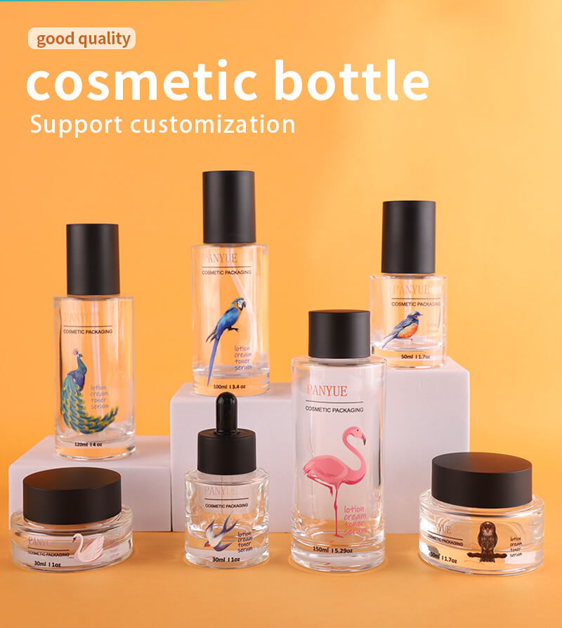 Cosmetic glass bottle set 