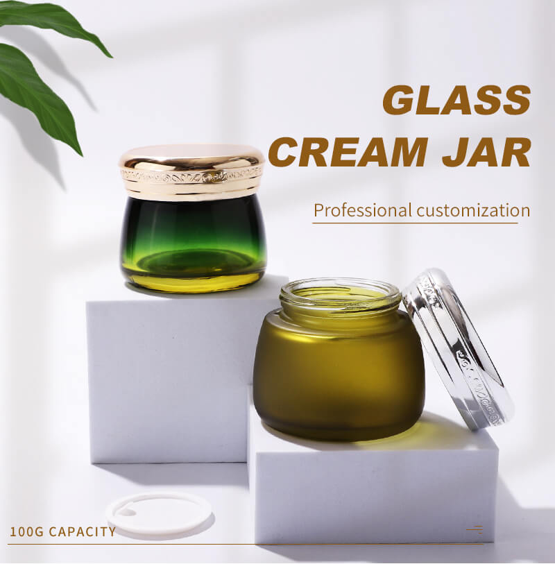 High quality cream glass jar packing