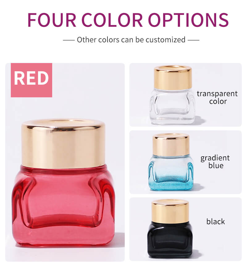 Customized color cosmetic glass jar packing