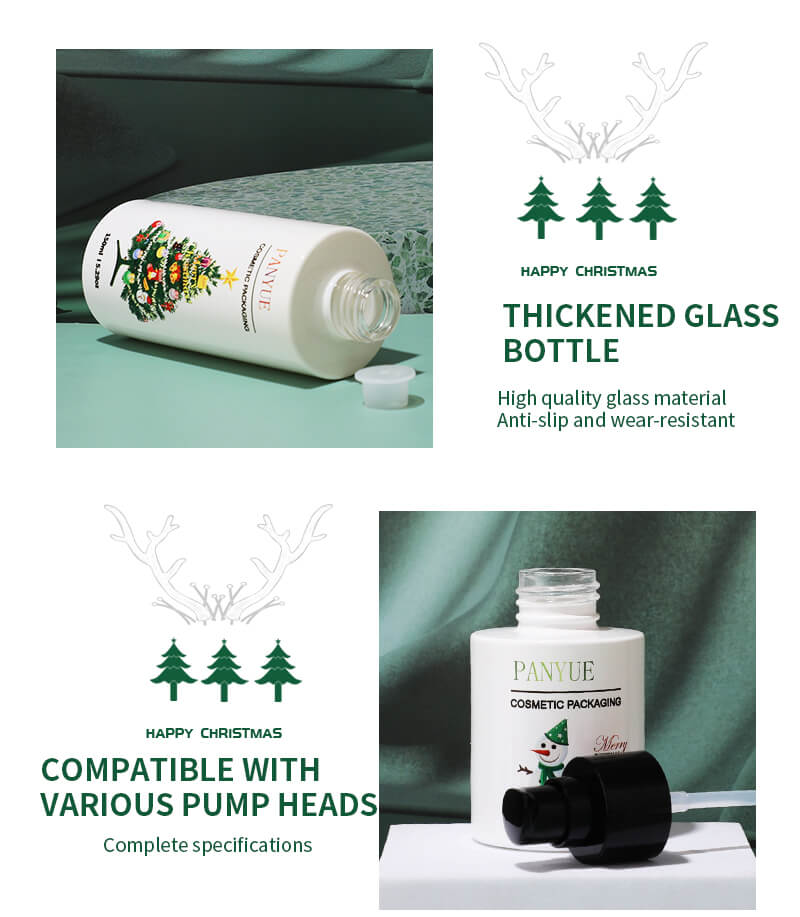 Eco friendly white cosmetic glass bottle packing