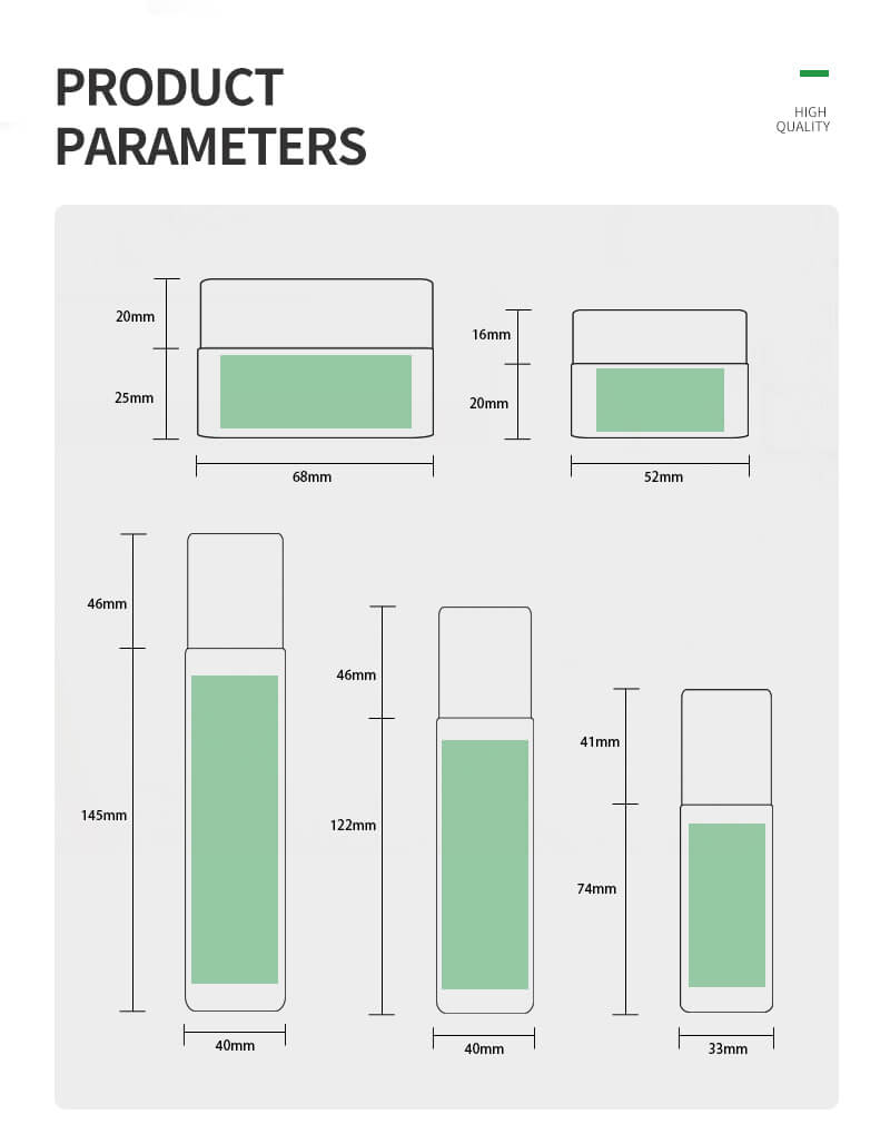 glass bottle set for cosmetic packaging 