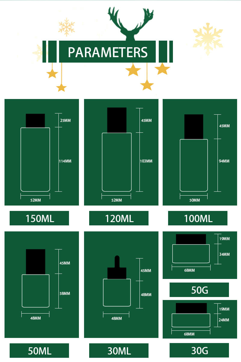 Various capacity glass bottle and jar packing