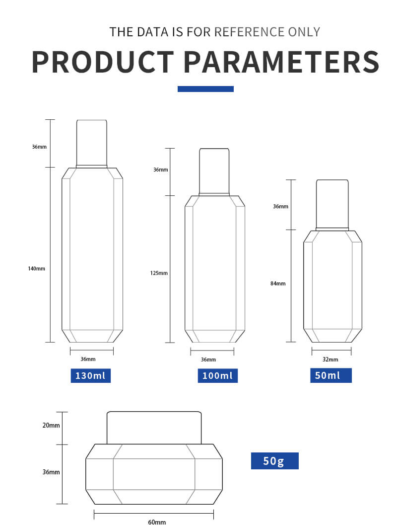 High quality cosmetic glass bottle set 