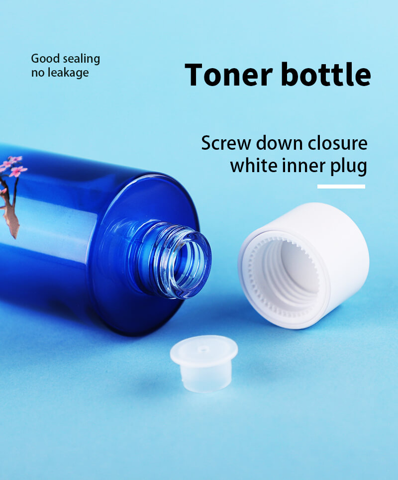 New design cosmetic glass bottle with white and black screw lid