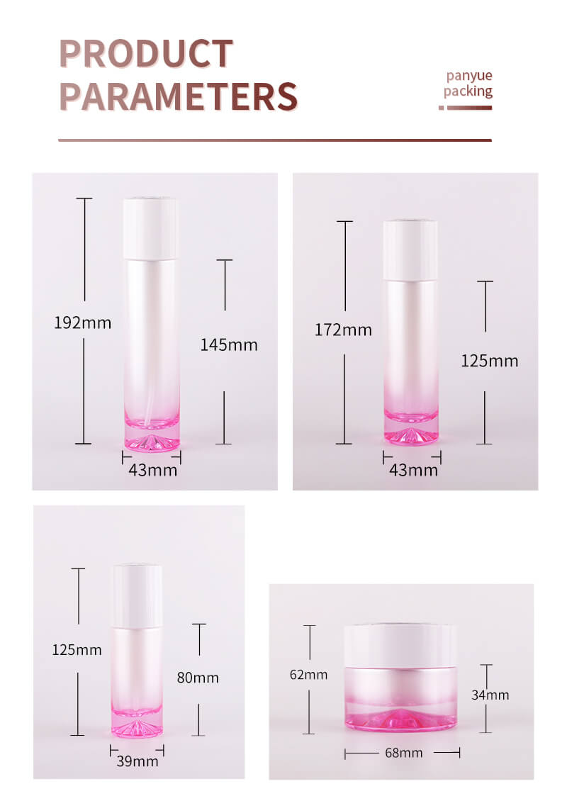 glass bottle set for cosmetic packaging 