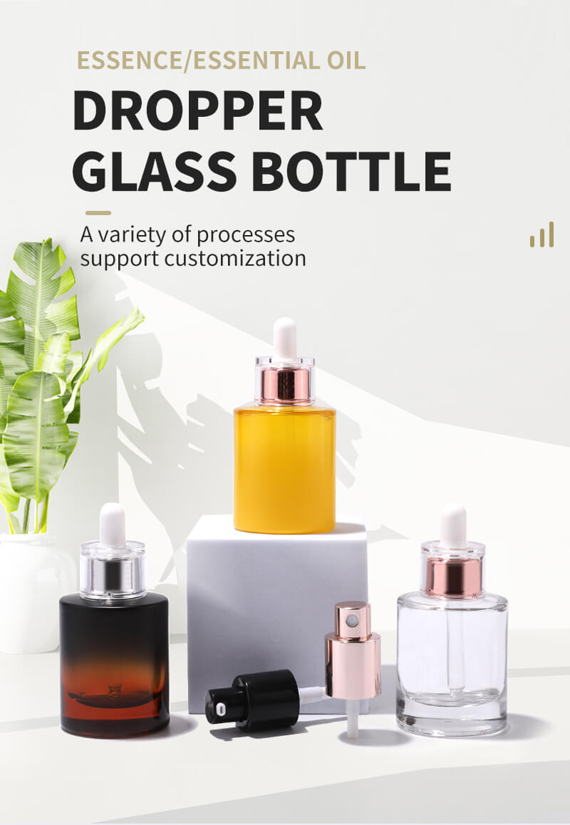 Luxury cosmetic skincare glass bottle packing