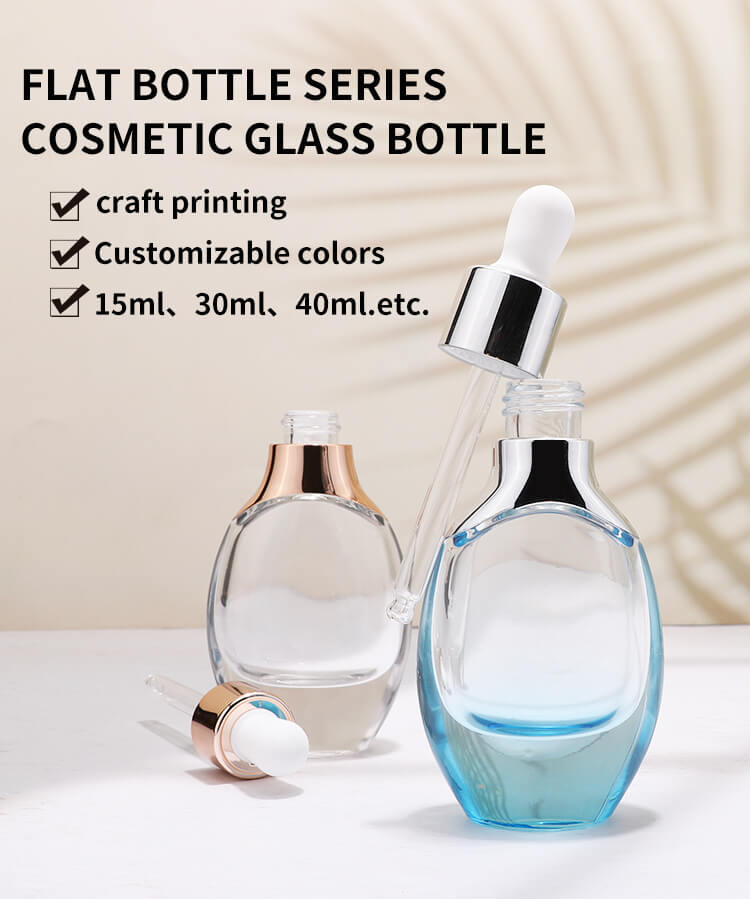 Thick bottom empty cosmetic glass dropper bottle